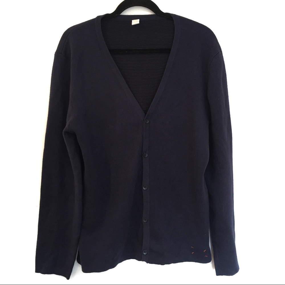 [FIVE FOUR] Cotton Navy Button Front Cardigan M